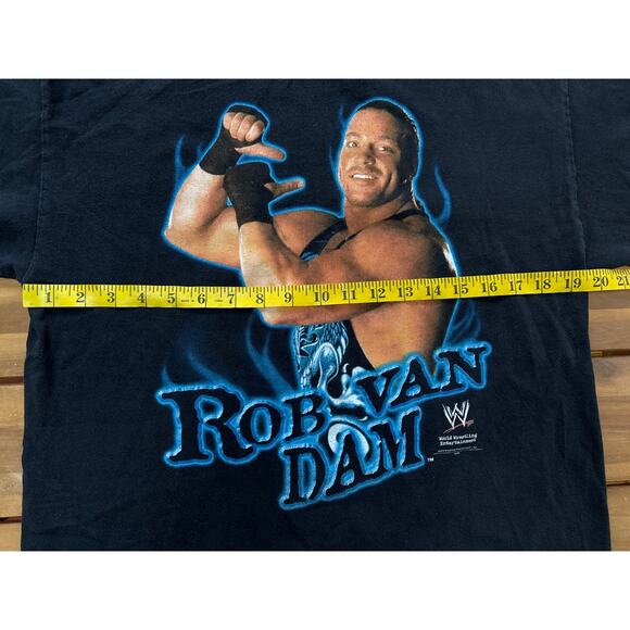 Vintage 2001 Rob Van Dam Shirt L Black Van Daminator WWE WWF Wrestling RVD - Picture 4 of 7